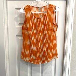 Banana Republic Orange & White Ikat-Print Sleeveless Camisole